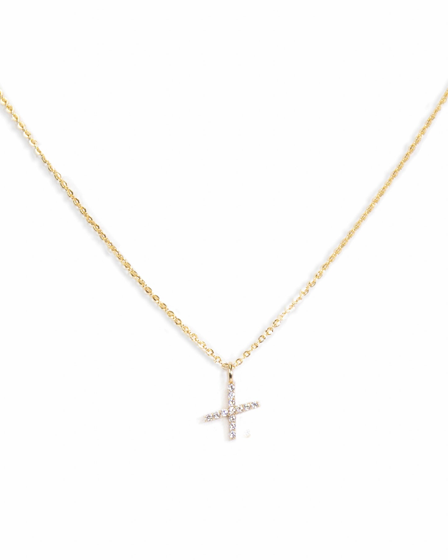 Pavé Initial Necklace - Gold