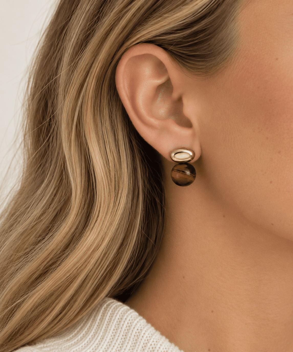 Semi Precious Beaded Drop Earrings