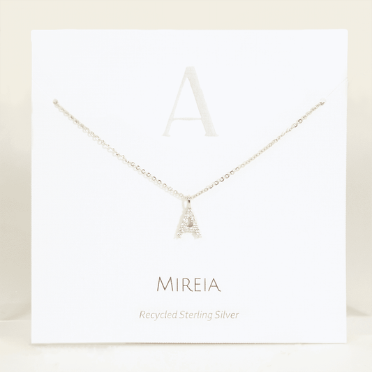 Pavé Initial A Necklace - Silver